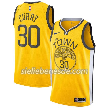 Herren NBA Golden State Warriors Trikot Stephen Curry 30 2018-19 Nike Gelb Swingman